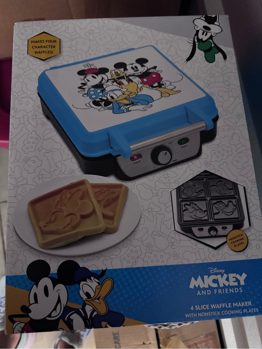 Disney Blue Mickey & Friends 4-Slice Waffle Maker